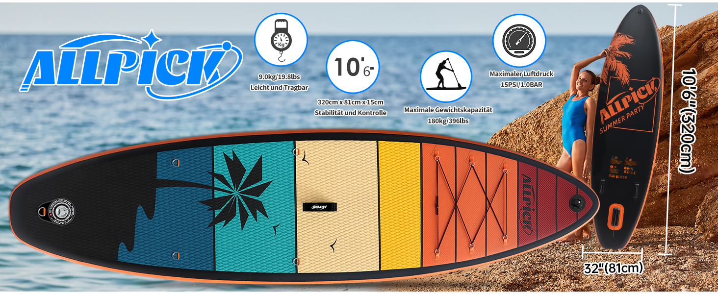 Stand Up Paddling Board size
