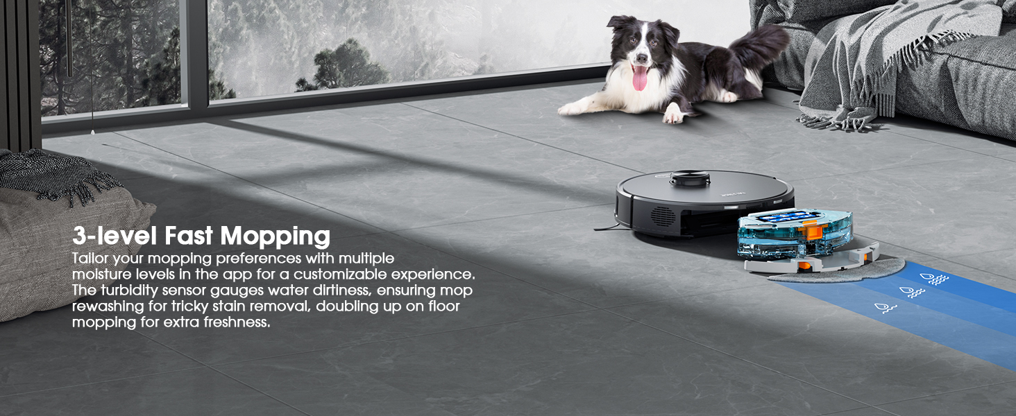 8-robot vacuum 3 Water Control Levels 8