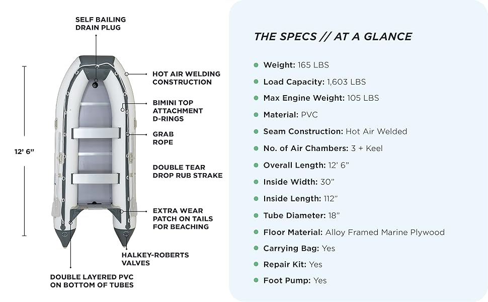 newport. inflatable boat. packable boat. inflatable boat. uv resistant. 5 person max. newport