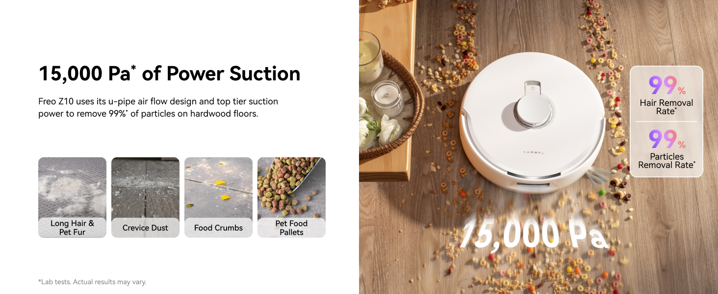 Robot Vacuum and Mop Combo with 15,000 Pa Powerful Suction