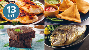 13cooking methods at the touch of a button