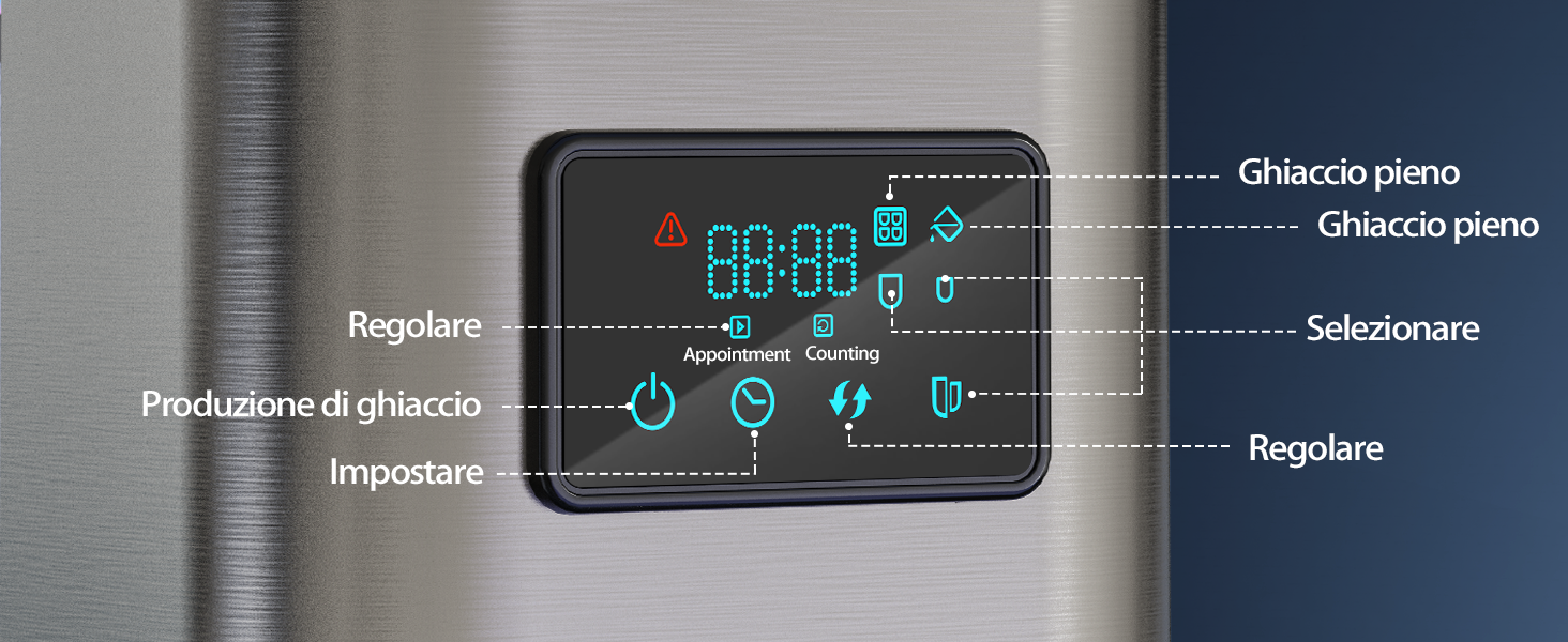 Macchina per cubetti di ghiaccio con contenitore refrigerante