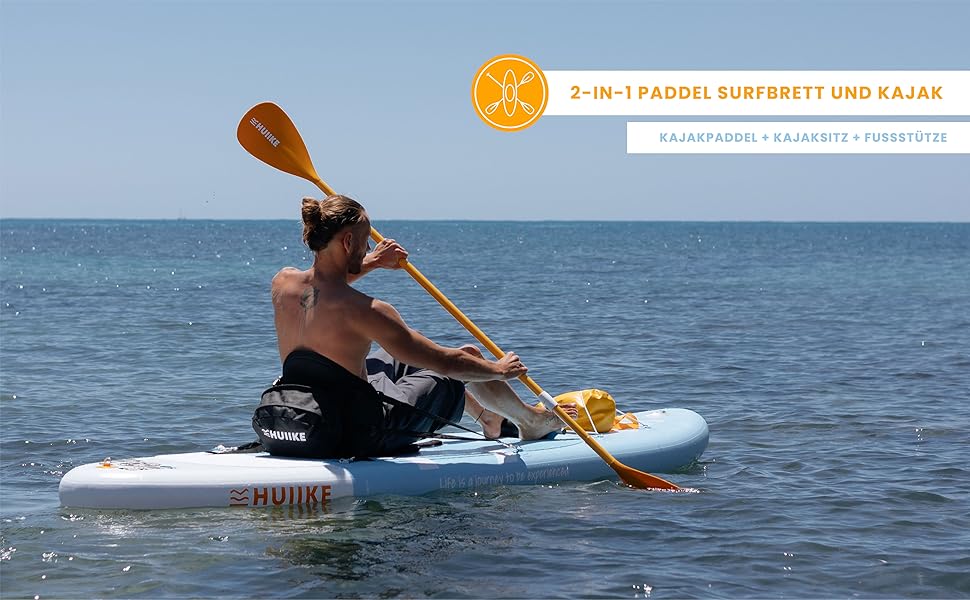 SUP paddle surf board das sich in ein aufblasbares Kajak verwandeln lässt